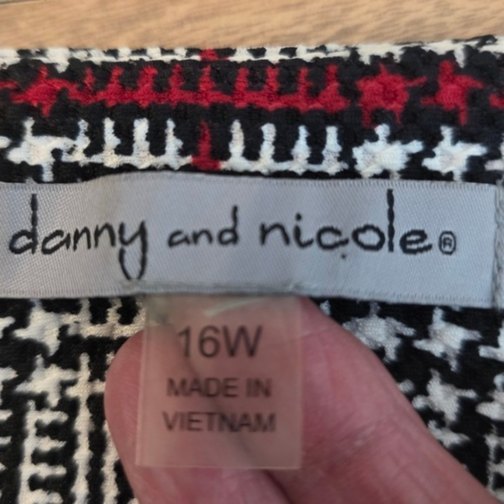 Danny and Nicole Career Jacket Women 16W Black White Glen Plaid Bell Sleeve - Picture 5 of 15